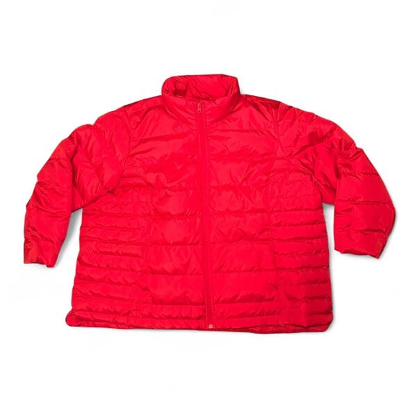 Lands’ End Plus 3X Red Down Puffer Coat Jacket 600 Fill RDS Warm Packable NWT - Picture 1 of 8